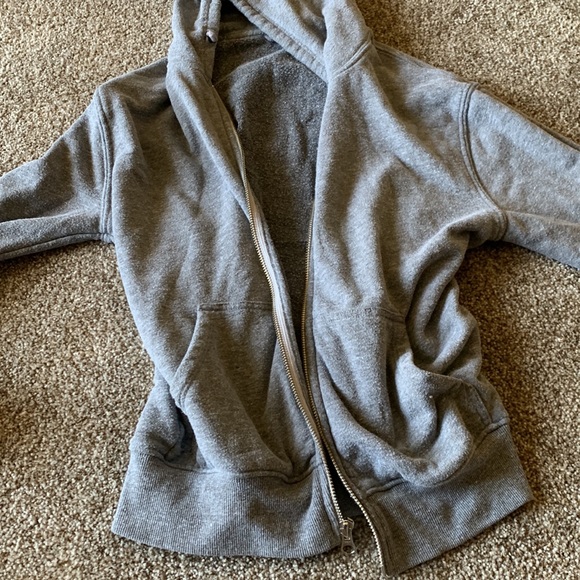 Hooded gray zip up sweatshirt - Picture 2 of 2